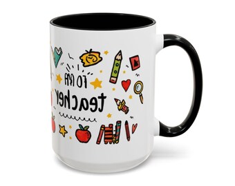 Teacher Doodle Coffee Mug: Whimsical Classroom Sketches