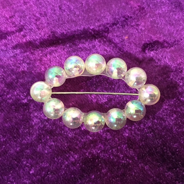 Beautiful Iridescent Bubble Lucite Brooch ~ Soap Bubble Lucite Brooch