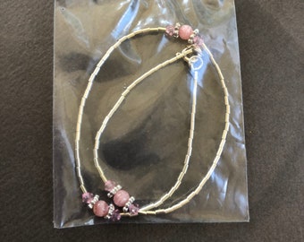 Vintage Avon Sterling Silver Semi-Precious Bead Accent Anklet In A Size Large ~ Never Worn And New In The Original Box  ~ FREE Shipping!