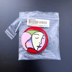 Vintage Never Used Jumbo Hand Painted Whimsical Face Knob By Bauerware In Original Package With Hardware Included ~ FREE Shipping!