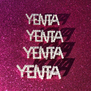Fantastic Vintage Sparkling Rhinestone YENTA Brooch In A Silvertone Setting ~ Rare Brooch To Find ~ FREE Shipping!!