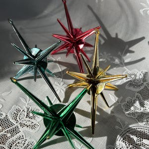 Mid Century Bradford Atomic Star Ornaments - Sputnik Starburst - Sold Individually, 1950's
