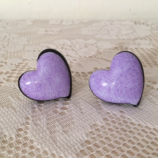 Vintage Lilac Lucite Puffy Heart Ring ~ Two Never Worn Deadstock Light Purple Puffy Lucite Heart Rings Size 7  ~ Size 7 Lucite Rings