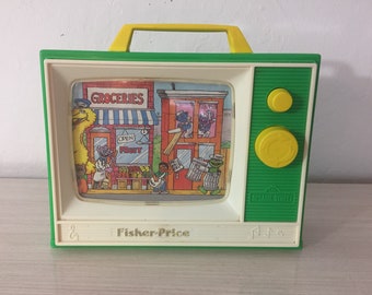 Vintage Fisher Price Sesame Street Musical Television ~ Works!