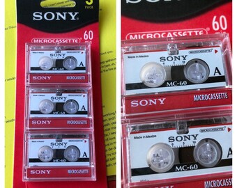 New Never Used Vintage SONY MICROCASSETTE Tapes in the Original Sealed  Package Mini Cassette Tapes 60 Minute Tapes FREE Shipping 