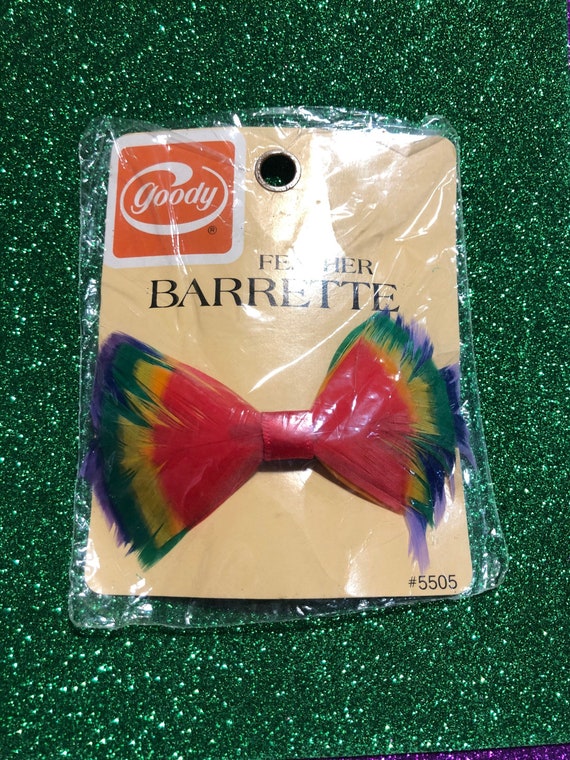 Never Opened Vintage Goody Rainbow Feather Hair Ba