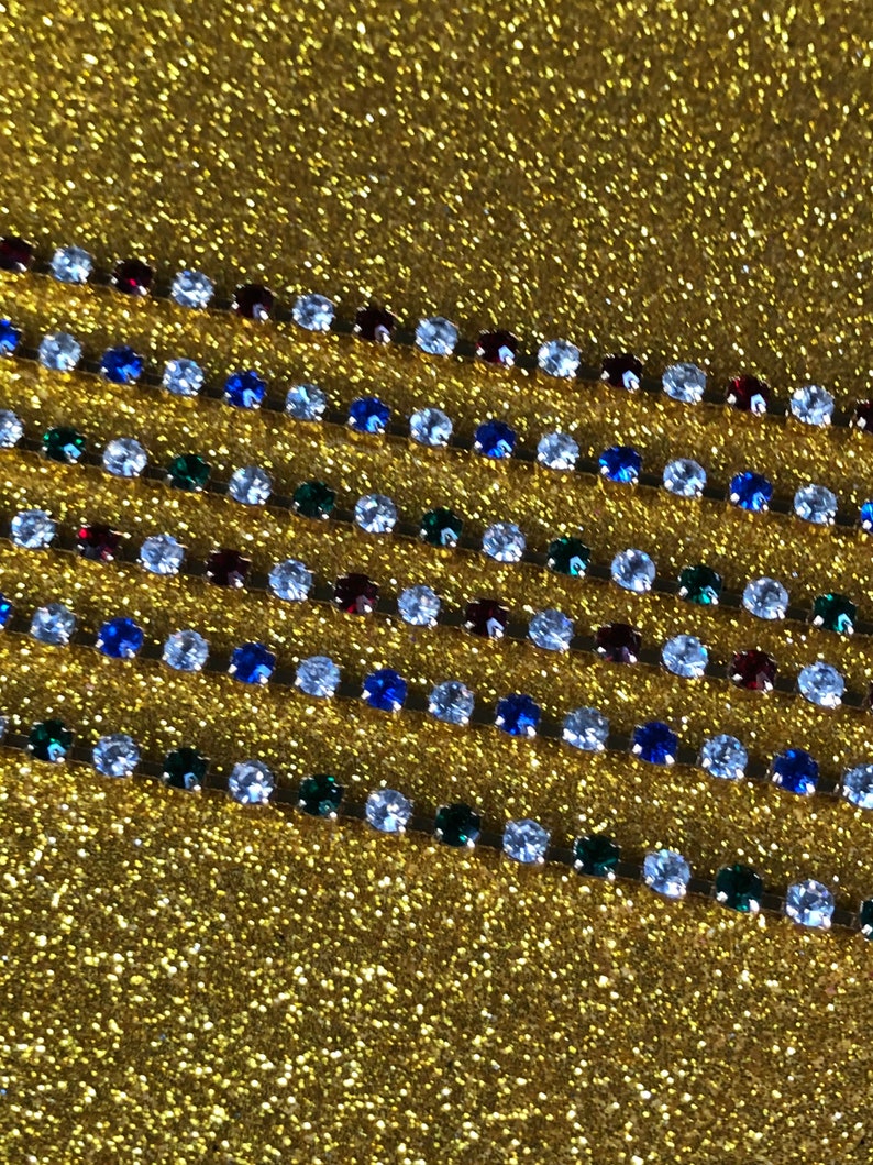 AVON Never Worn Vintage Goldtone Sparkling Sapphire Blue And Clear Crystal Rhinestone Tennis Bracelet Size Large ~ FREE Shipping!