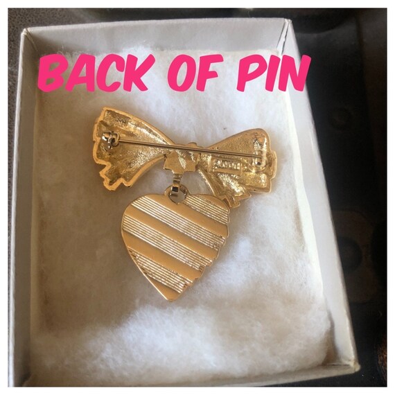 New Never Worn Vintage Avon Gold Heart Sentiment … - image 3