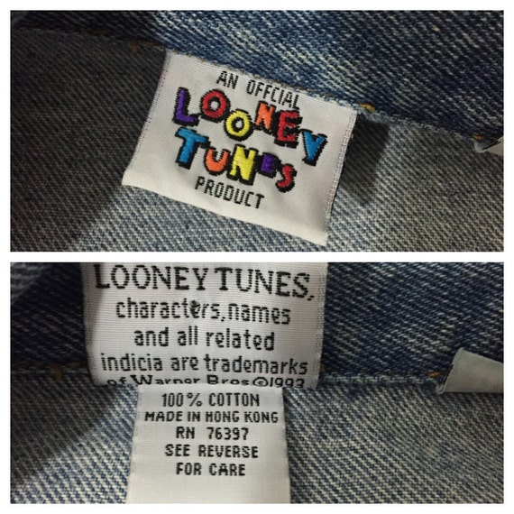 1993 Jean Vest With The Looney Tunes Characters O… - image 5