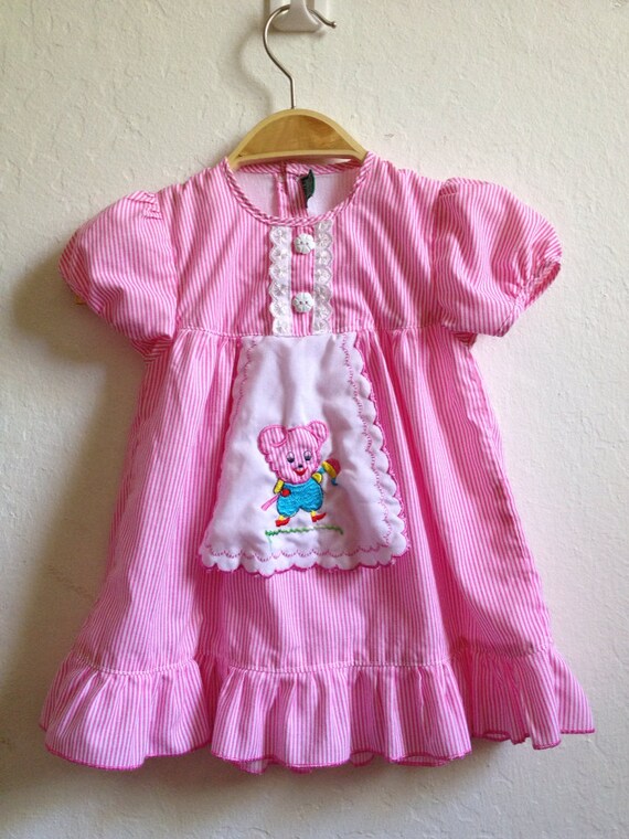 Darling Pink And White Striped Vintage Baby Girl/L