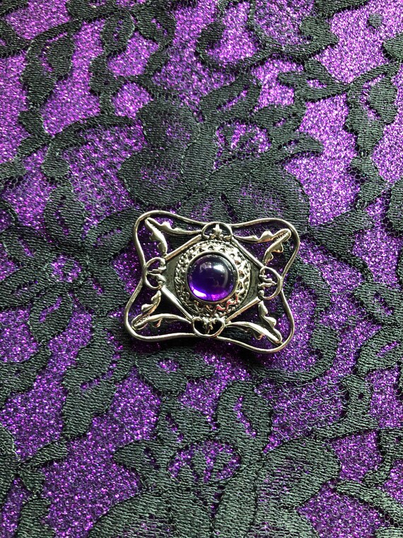 Never Worn Vintage Gothic Style Royal Purple Bold… - image 6