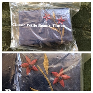 Never Used Classic Petite Blue Floral Beauty Clutch Lipstick Case By Avon ~ Mirrored Lipstick Case ~ NOS Sealed Package Avon ~ Free Shipping
