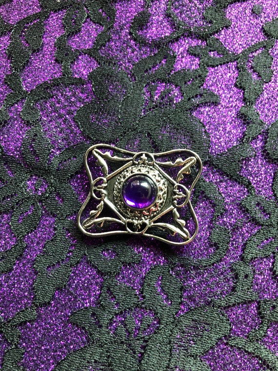 Never Worn Vintage Gothic Style Royal Purple Bold… - image 1