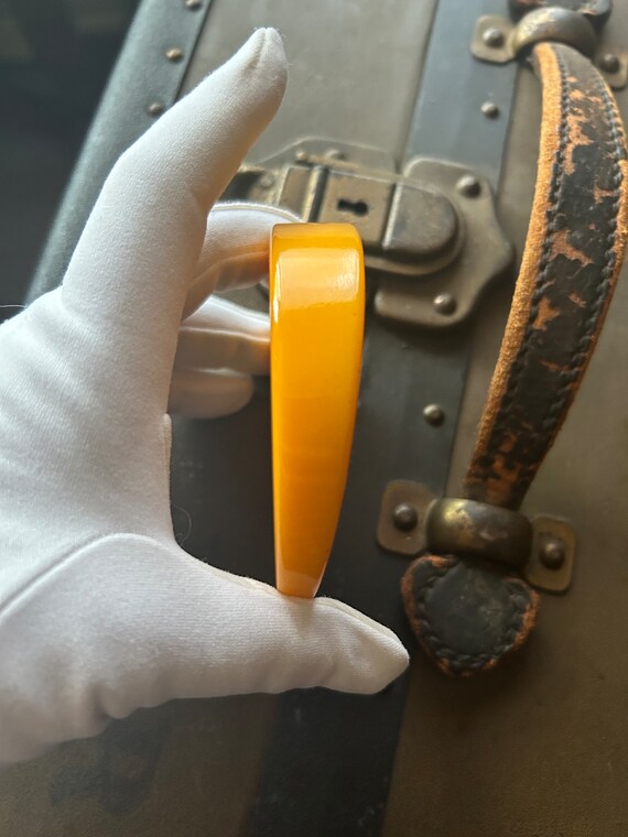 Unique Wedge Shaped Butterscotch Bakelite Bracele… - image 2