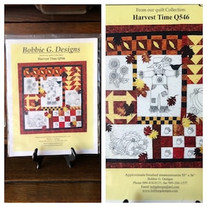 Never Opened Harvest Time Quilt Pattern By Bobbie G. Designs ~ 53&quot; X 56&quot; ~ New In The Package ~ Fall Quilt Pattern ~ FREE Shipping!!