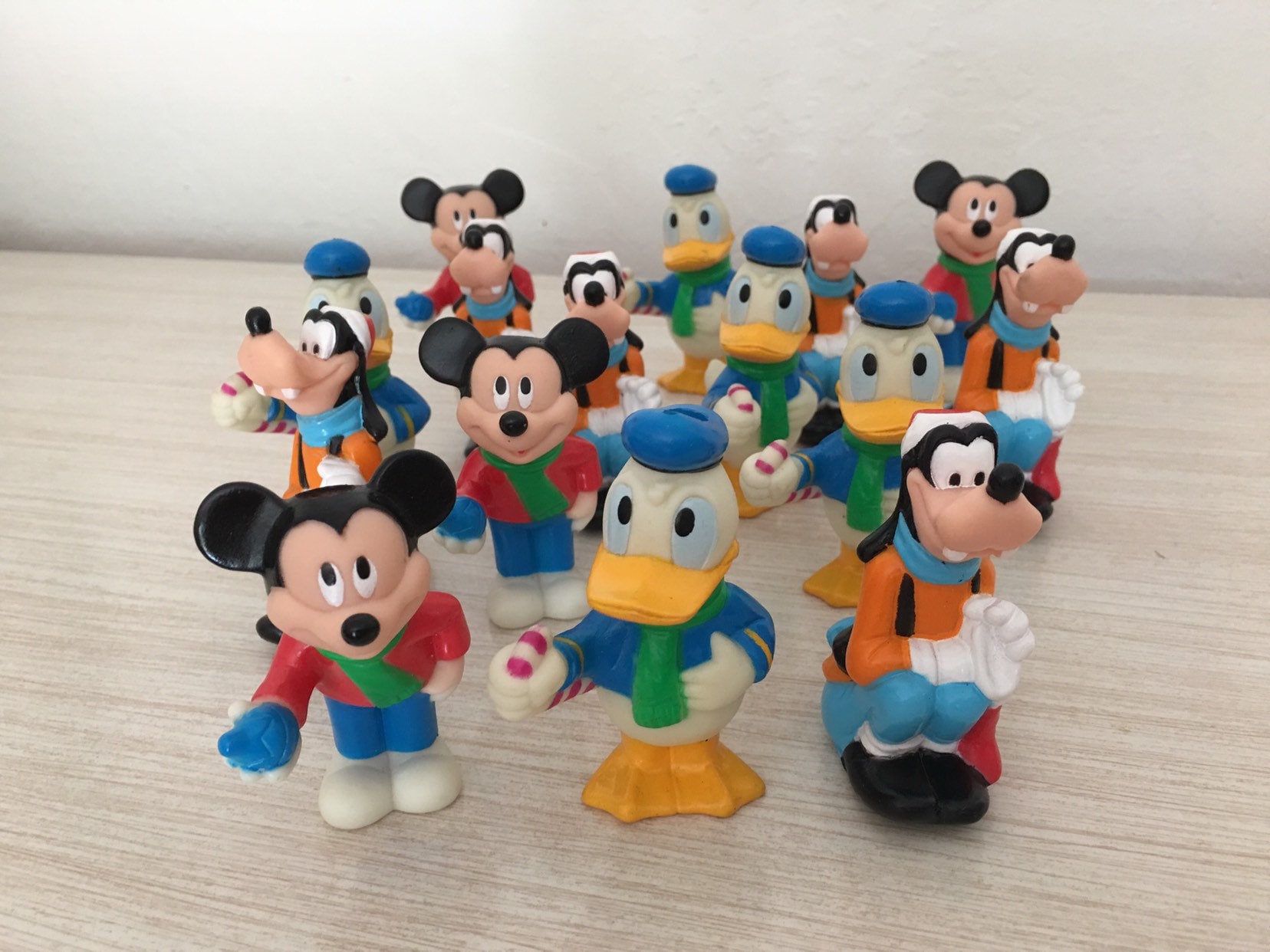 Set of 2 Disney vintage Christmas tree hats Disney Mickey & Friends Green Holiday | Fabric by the Yard main image 2