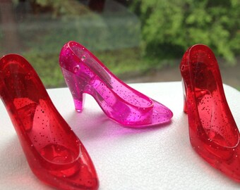 Large Glitter Lucite High Heel Charms In The Color Of PINK