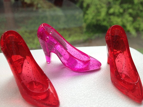 Large Glitter Lucite High Heel Charms in the Color of PINK - Etsy