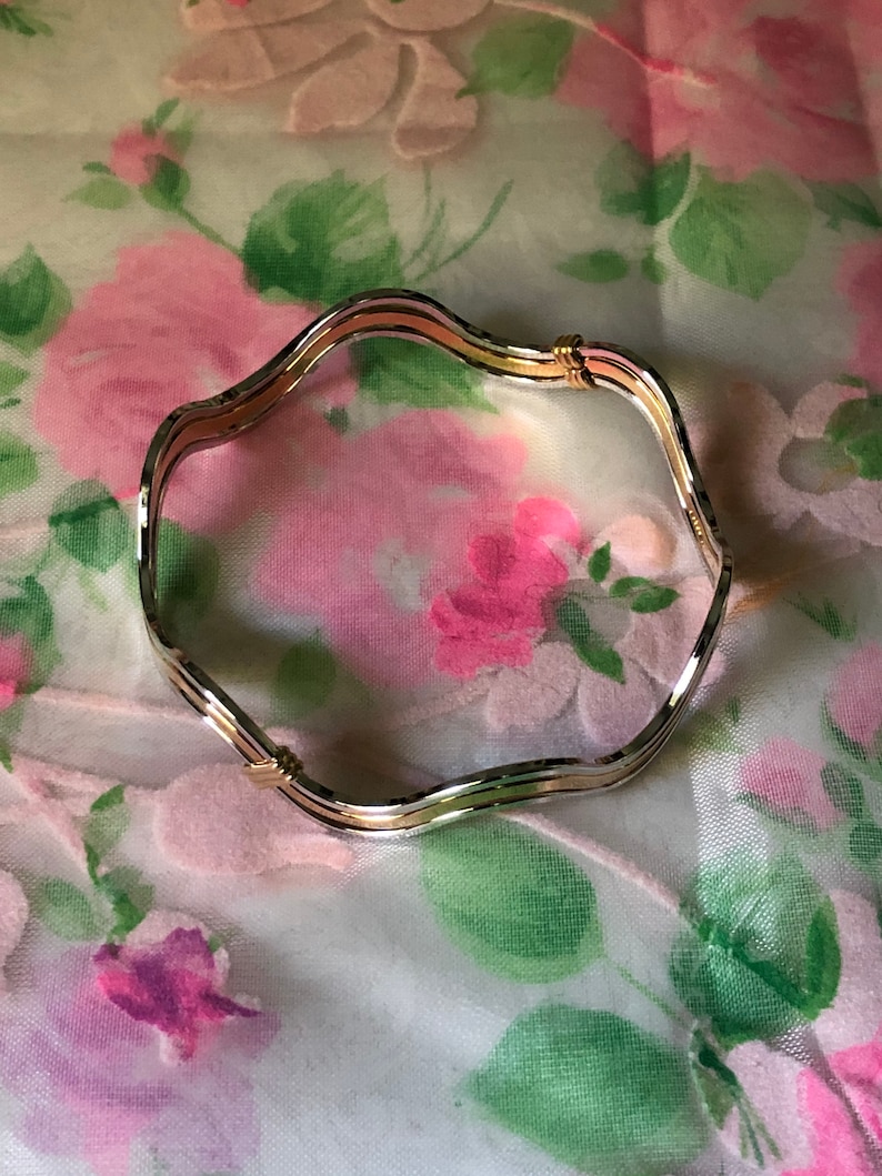 Undulating Gold Vintage 1978 AVON Fashion Waves Bracelet: Silver & Gold Tone, Size ...