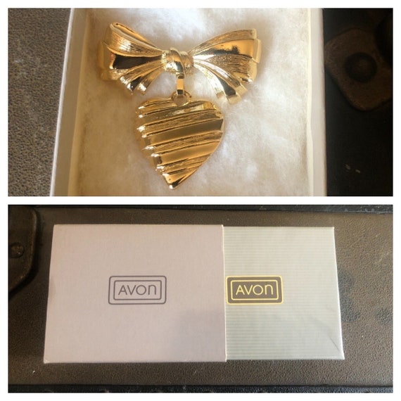 New Never Worn Vintage Avon Gold Heart Sentiment … - image 1