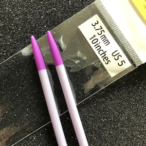 Light Weight Super Skinny Knitting Needles ~ Size 3.7 mm /US 5 ~ 10 inches long ~ FREE SHIPPING!
