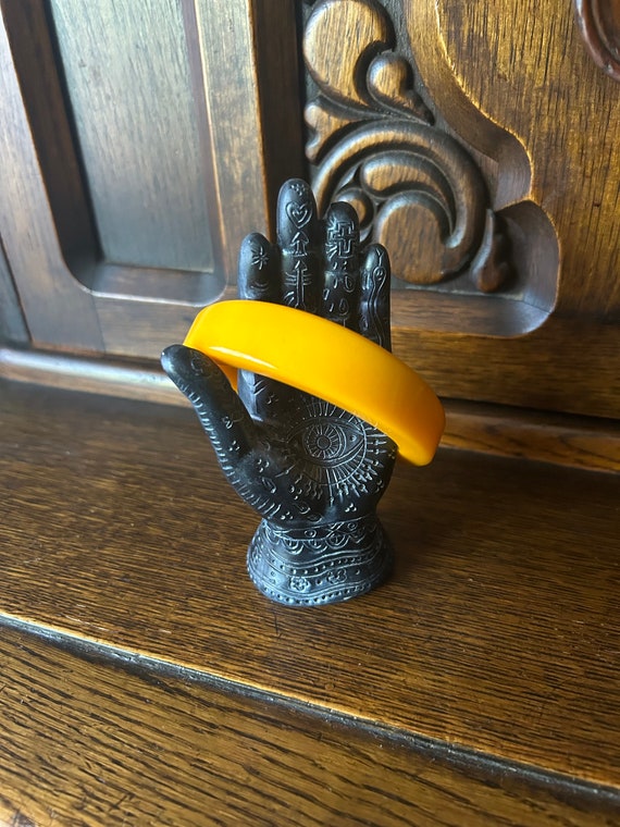 Unique Wedge Shaped Butterscotch Bakelite Bracele… - image 5
