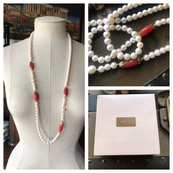 1988 New Vintage Avon Timeless Elegance Necklace Feat… - Gem