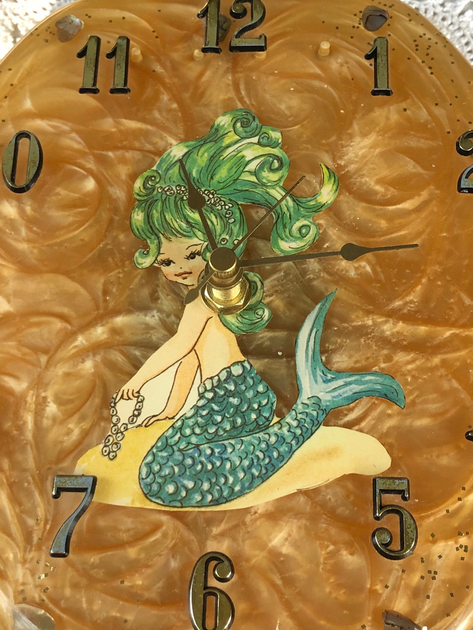Vintage Lucite Mermaid Toilet Seat Clock Clock Works Etsy