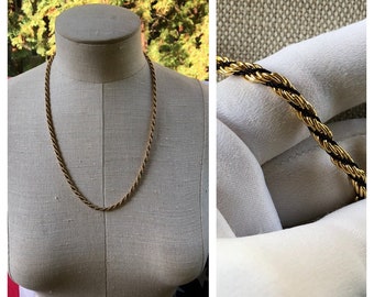 Never Worn Avon Gold and Black Rope Twist Necklace In The Original Box Dated 1997 ~ Pristine Condition ~ So Classy ~ FREE SHIPPING!
