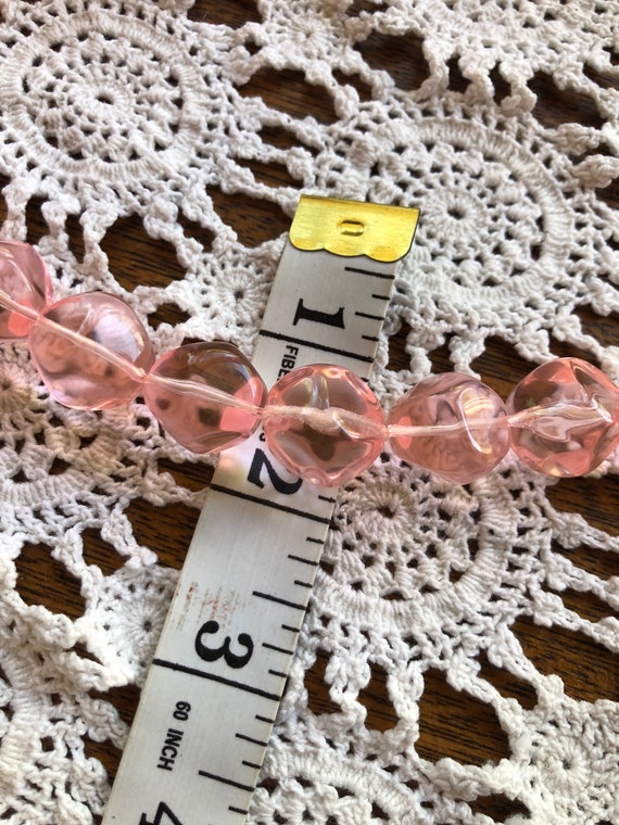 New Vintage Beautiful Glossy Transparent Pink Luc… - image 8