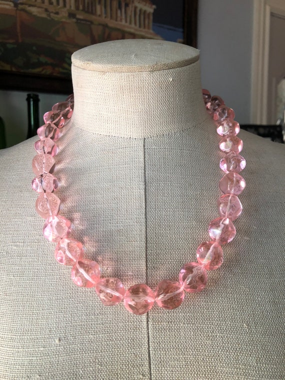 New Vintage Beautiful Glossy Transparent Pink Luc… - image 3