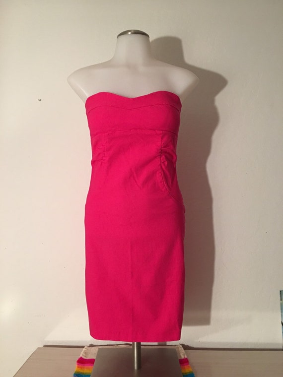 Pretty Pink Vintage Tight Fittings Stretchy Strapless Bodycon Pencil Dress  by Lipstick ~ Size Small/medium ~ Made in the USA ~ Vintage 90's - Etsy