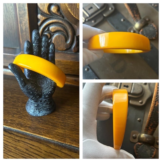 Unique Wedge Shaped Butterscotch Bakelite Bracele… - image 1