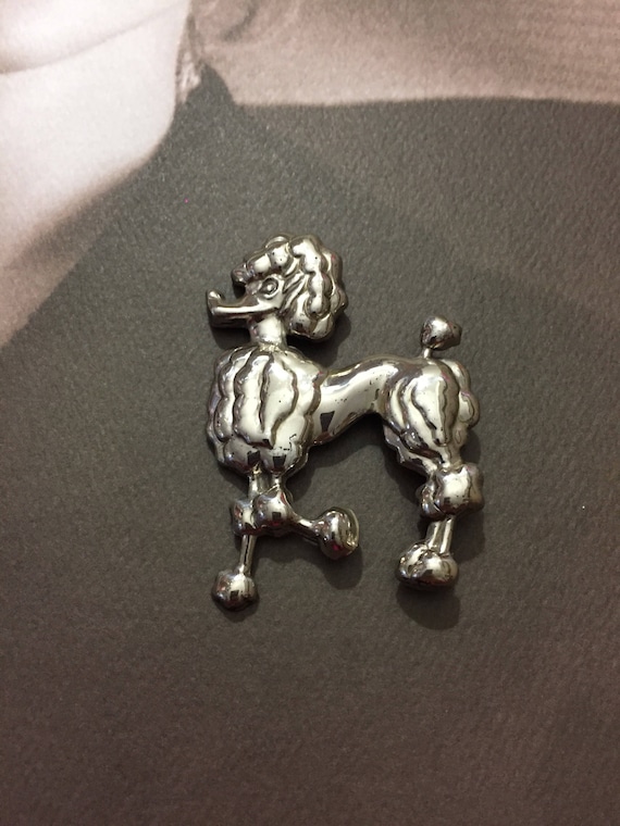 Fabulous Designer Signed Sterling Silver Poodle Br