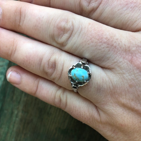 Vintage Sterling Silver & Turquoise Czech Hubbell… - image 7