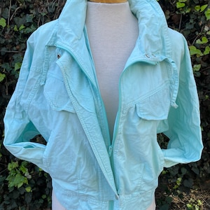 Vintage Breatan Light Blue Bomber Jacket Medium