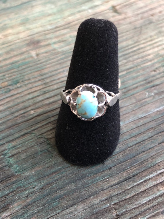 Vintage Sterling Silver & Turquoise Czech Hubbell… - image 2