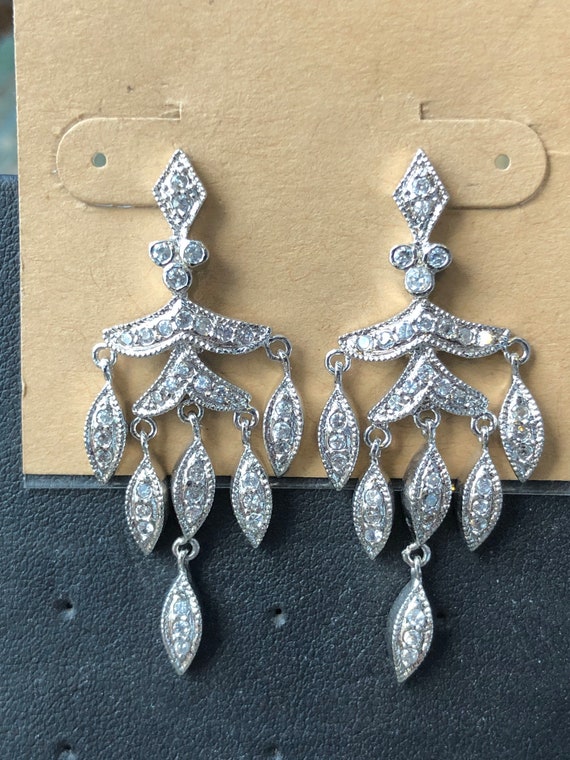 Sterling silver & white topaz chandelier earrings