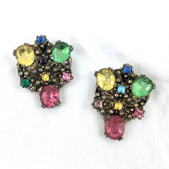 Fruit Salad Paste Stone Gilded Dress Clip Set