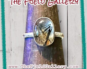 Handmade Rutile Quartz Sterling Sulver Modernist Ring