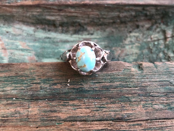 Vintage Sterling Silver & Turquoise Czech Hubbell… - image 1