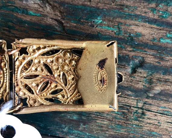 Amazing Antique Czechoslovakian Brass Filigree Bl… - image 9