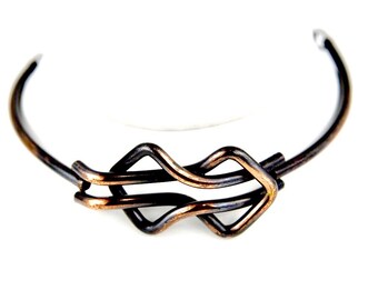 Heavy Modernist Copper Hinged Choker