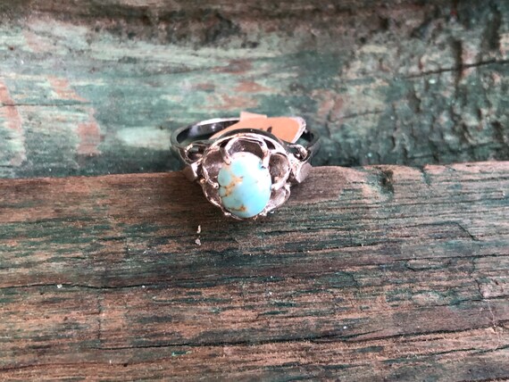 Vintage Sterling Silver & Turquoise Czech Hubbell… - image 5