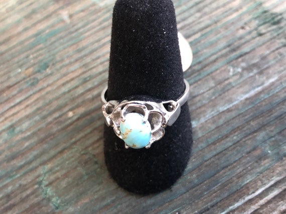 Vintage Sterling Silver & Turquoise Czech Hubbell… - image 4