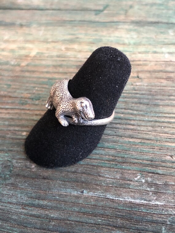 Vintage Sterling Silver Raptor Dinosaur Ring - image 7