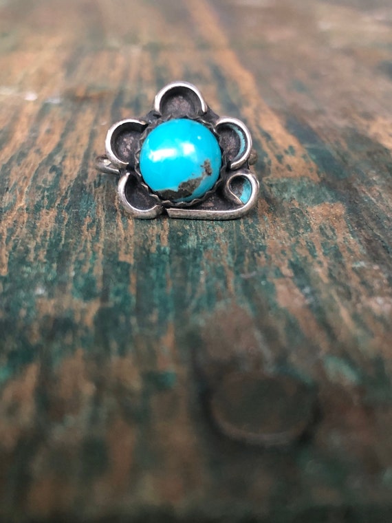 Sterling Silver Native American Turquoise Gemston… - image 1