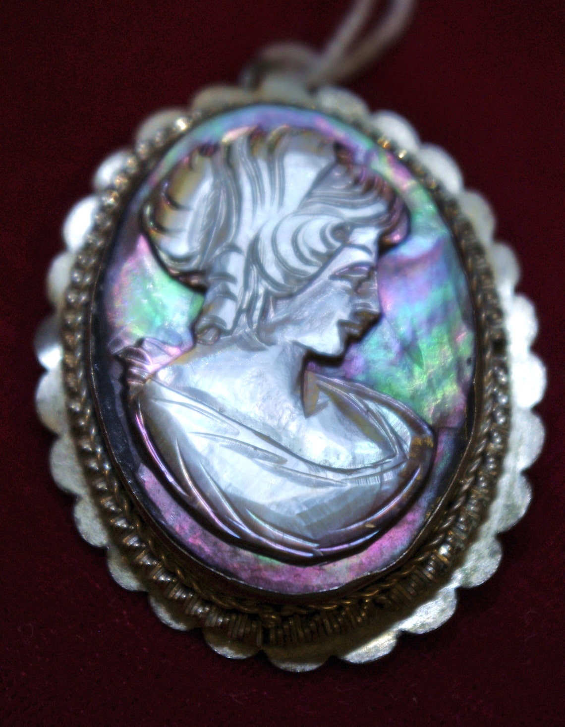 Antique Abalone Carved Shell Cameo Pendant - Etsy