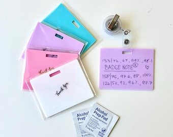 Bloc-notes horizontal effaçable avec badge