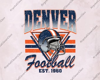 Vintage Denver Football, Denver Football Png, Sportdesign, Sublimeringsfotbollsgrafik, Matchdag Png, Touchdown-säsong